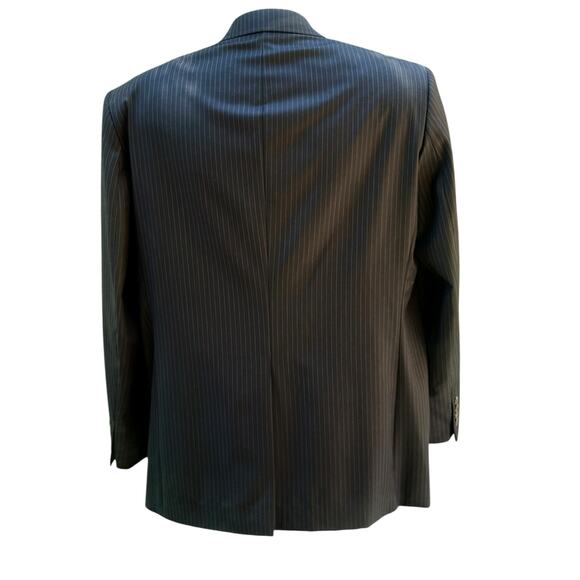Ralph Lauren Sport Coat Jacket Chest 48” Black Wool Pinstripe Single Breasted - Picture 4 of 13